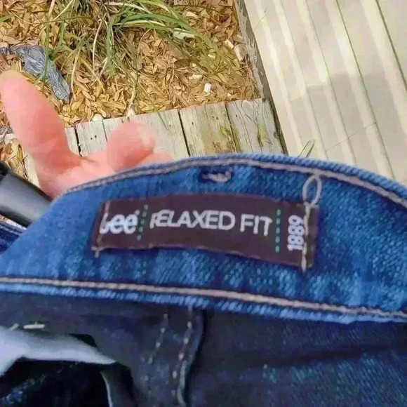 New W/O Tag Lee Relaxed Fit Straight Mid Rise Blue Jeans Women's Size 10 - Picture 10 of 11